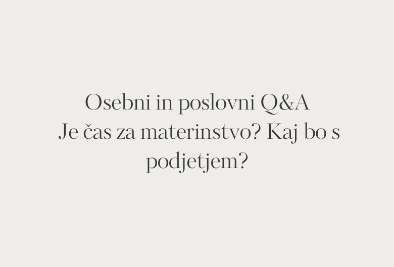 84. Osebni in poslovni Q&A